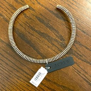 JCrew gorgeous matte gold and rhinestone adjustable collar necklace